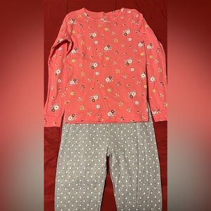 Girls PJ set (2 pjs) size 14 but fits like size 12